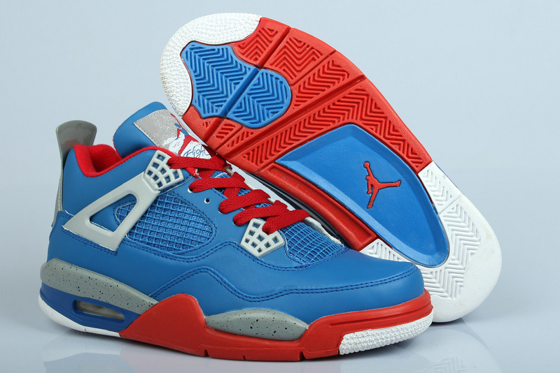 Air Jordan 4 Men Shoes Deepskyblue/Red Online